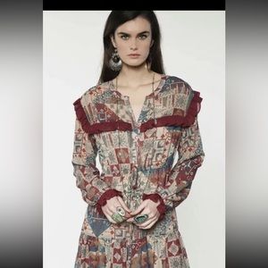 Double D Ranch Western Prairie Patch Dress Small